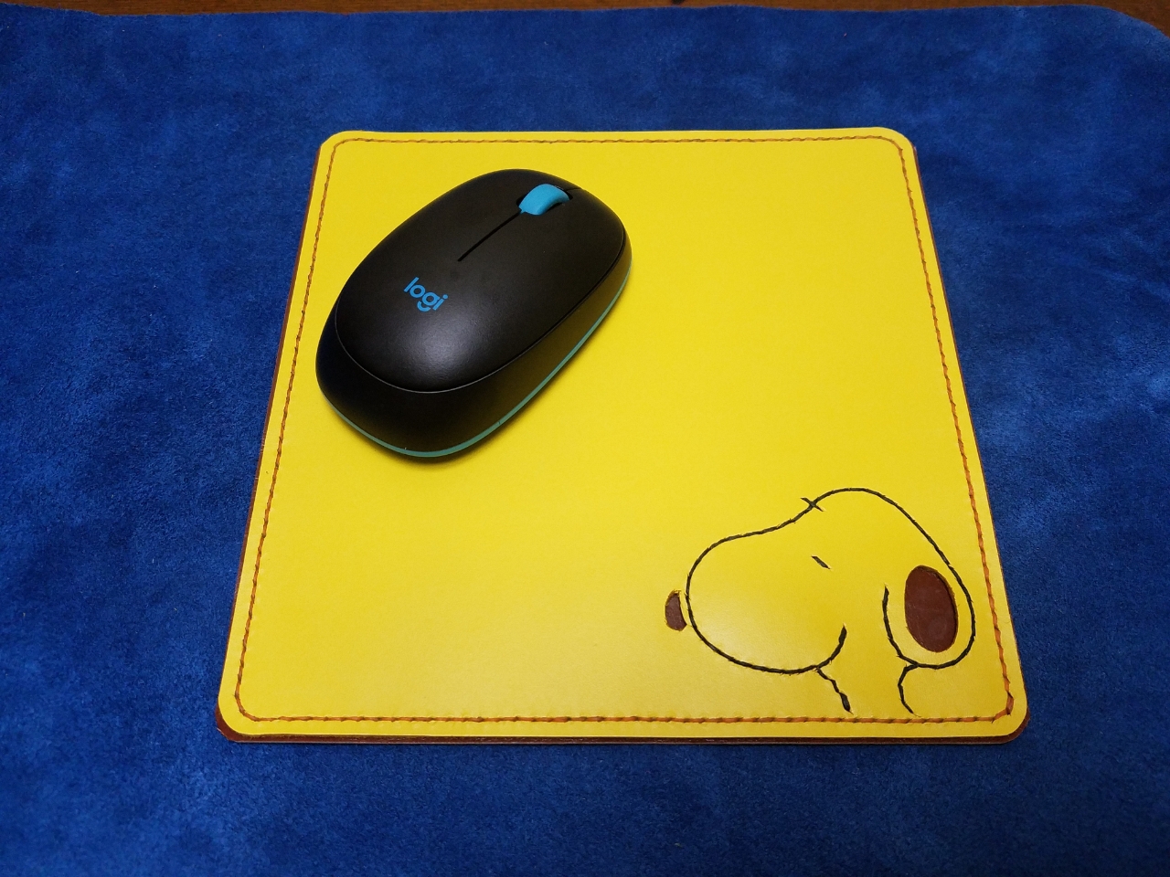 Shima が投稿したフォト 革のハギレでマウスパッドを作ってみました 例のイヌ な 19 02 25 57 04 Limia リミア