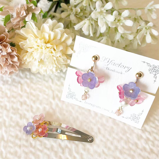 Eri 99が投稿したフォト 令和慶祝カラーの梅 菫 桜の色を使ったアクセサリーです 19 05 30 19 14 51 Limia リミア