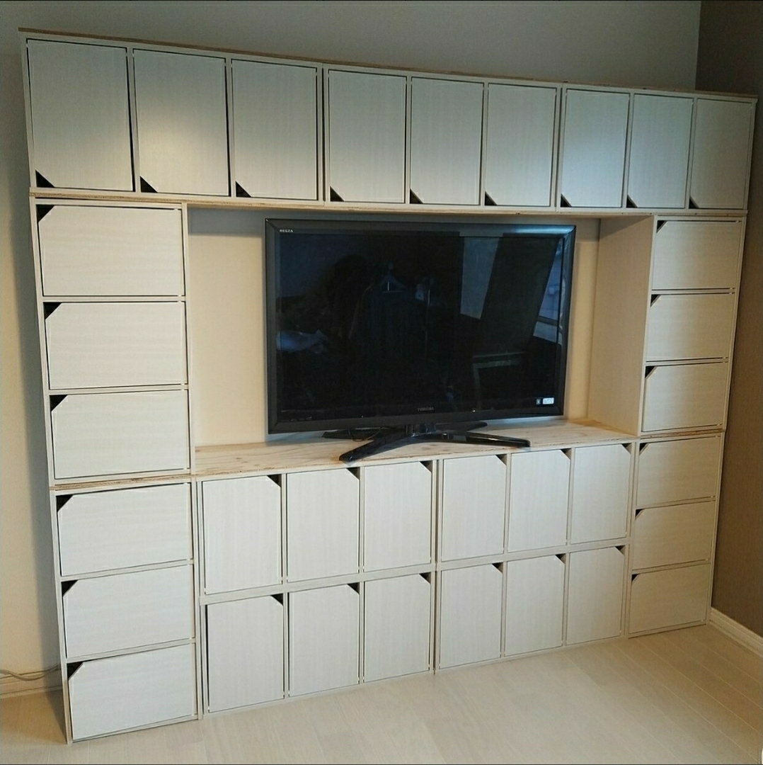モジュールボックス 扉付 MDB-3D アイリスオーヤマ棚 シェルフ 木製シェ… | アイリスオーヤマを使ったクチコミ「カラーボックス11