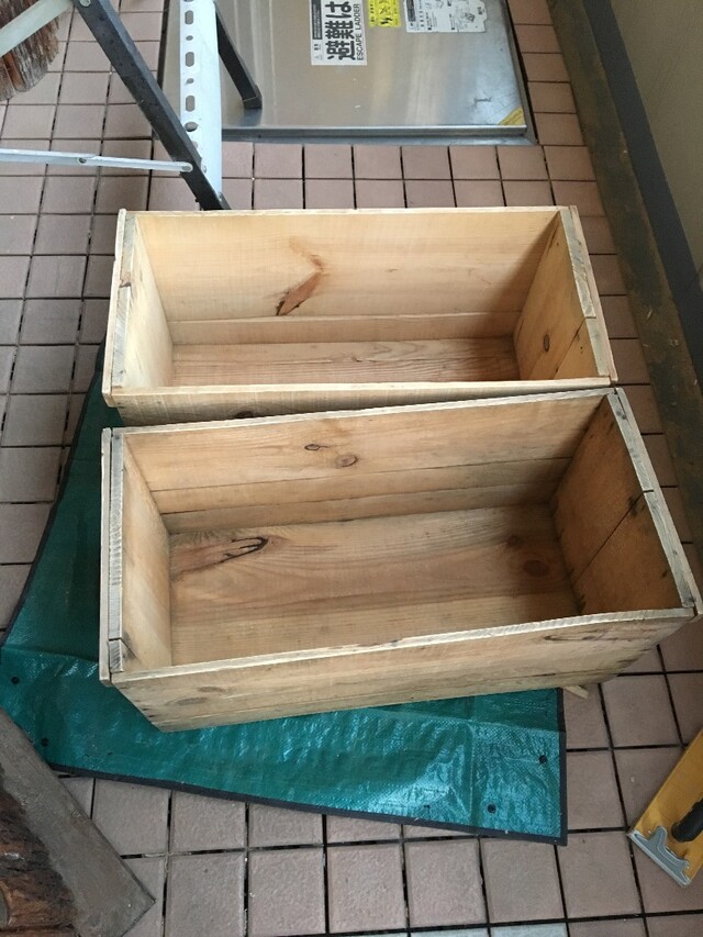 リンゴ箱 やすりがけ加工 2箱 木箱 - 調理器具