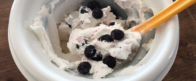 簡単アイスクリームメーカー活用レシピ ブルーベリーヨーグルトフローズンの作り方 Limia リミア