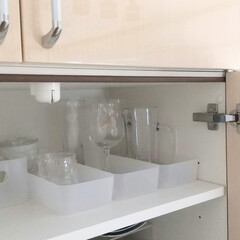 ハリオ 茶茶急須 丸 CHJMN-70T | ハリオ(急須)を使ったクチコミ「グラスはカップボードの一番上の棚に収納し…」(1枚目)