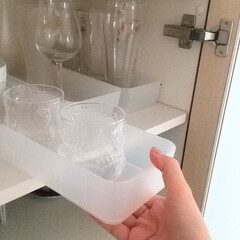 ハリオ 茶茶急須 丸 CHJMN-70T | ハリオ(急須)を使ったクチコミ「グラスはカップボードの一番上の棚に収納し…」(2枚目)