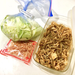 副菜レシピ/ラク家事/きんぴらごぼう/サラダチキン/おかか和え/キャベツ/... 休日の空き時間に
作り置きおかずの一部を…