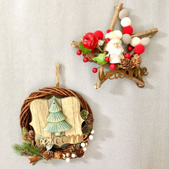 簡単ハンドメイド/グルーガン不要/ハンドメイドリース/クリスマス雑貨/クリスマスリース/ナチュラルキッチン/... ナチュラルキッチンの商品を使って
ハンド…