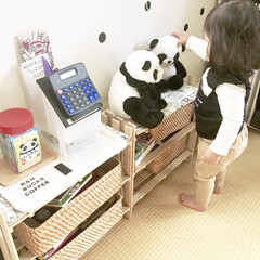 100均DIY/100均リメイク/レジスター/すのこ棚/すのこ/パンダグッズ/... リビングの一角にある畳コーナーを
キッズ…
