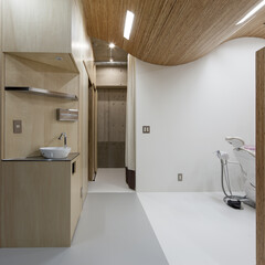 白い/廊下 廊下からトイレ側を見ています。右は診察室…(1枚目)