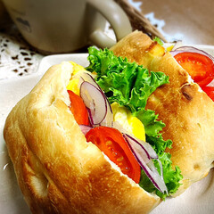 サンドイッチ/ブランチ/おうちカフェ おはようございます(*´꒳`*)♪
いつ…(3枚目)