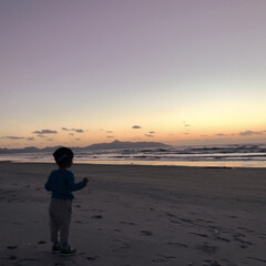 夕日/海/吹上浜海岸砂丘/秋/風景/おでかけ できるだけいろんなものを見て、触れて、た…(1枚目)