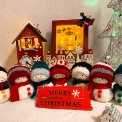 セリア/クリスマス 時計雑貨/イルミネーションフォトフレーム/雑貨/雪だるま/クリスマス/... 昨年作った雪だるまのクリスマスバージョン…