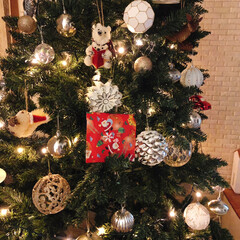 クリスマスツリー/雑貨/住まい/暮らし/フォロー大歓迎 クリスマスの日にツリーにプレゼントをセッ…(1枚目)