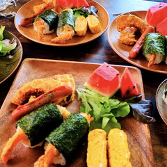 ちえむすび/天むす/スタミナ盛り/スタミナ飯/スタミナご飯/夏に向けて/... 日曜日のおうちランチは
みんな大好き天む…(3枚目)