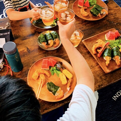 ちえむすび/天むす/スタミナ盛り/スタミナ飯/スタミナご飯/夏に向けて/... 日曜日のおうちランチは
みんな大好き天む…(4枚目)