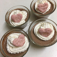 バレンタインの手作りスイーツ/チョコレート/チョコあられ/レシピ/ゼリー/ココア 今年のバレンタインスイーツ。
ココアとチ…(1枚目)