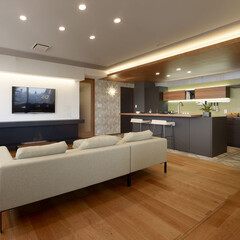 インテリア/家具/住まい/リフォーム/キッチン/リノベーション/... マンションのリノベーション。テレビを取り…