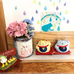 梅雨/雑貨/100均/セリア/ダイソー/玄関 おはようございます😃
昨晩は、久々に雨…