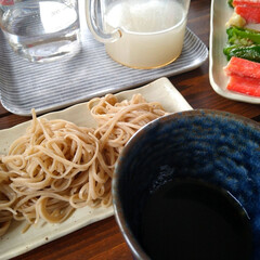 お昼ごはん/おうちごはん/定番/おそば/蕎麦/うちの定番料理 休日のお昼はお蕎麦。
信州に親戚がいるの…