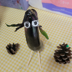 収穫/野菜で作る/作品/ハンドメイド/手作り/ハンドメイド作品/... 🍆を収穫☝️
何か不思議な🍆…🤔?
頭…