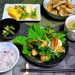 わたしの手作り/夕食/デザート/家庭菜園/わたしのGW 今晩の夕食🌃🍴
子供達がGWに帰宅🎵リク…