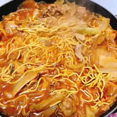 イチビキ 赤から鍋スープ 3番 750g ×5個 | イチビキ(たれ)を使ったクチコミ「みんなが食べてた 赤から食べたくて😋
や…」(2枚目)