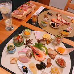 あけましておめでとうございます/お正月/肉寿司/並べただけ/おせち/美的センスボロボロ 🎍あけましておめでとうございます🎍
…
