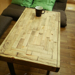 DIY/古民家風cafe/ローテーブル/端材 端材で古民家風cafeのようなテーブルを…(1枚目)