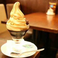 ミカドコーヒー/軽井沢/おやつ/コーヒーゼリー/アイスクリーム/ソフトクリーム/... 軽井沢で食べたモカソフト。
スッキリした…(1枚目)