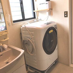 ドラム式洗濯乾燥機 日立 ビッグドラム 左開き 12kg シャンパン BD-NX120BL-N(洗濯機)を使ったクチコミ「新しい洗濯機が届きました✨

悩んだ末に…」(1枚目)