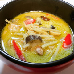 パプリカ自家製/作ってみた/晩ごはん/グリーンカレー 初めてグリーンカレーを作ってみました😊
…
