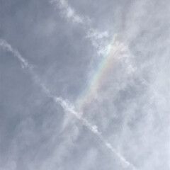 雲に虹/空 今 仕事終わりです

駐車場から空を見上…(1枚目)