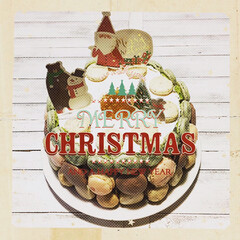 ケーキ/マカロン/クリスマス/スイーツ/100均/ダイソー 今年のクリスマスは、次女ちゃんとマカロン…(1枚目)