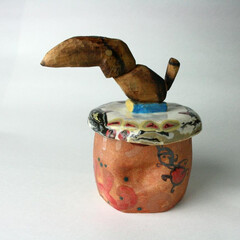 陶器/木工/子供/インテリア/鳥/箱/... キャンデーボックスです。子供のおやつ、ペ…(1枚目)