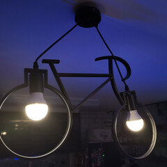LED電球/調光/調色/おしゃれ照明 自転車型 吊り下げ照明設置✨
可愛くてオ…(4枚目)