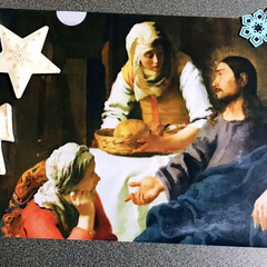 クリスマス/フェルメール/マルタとマリアの家のキリスト 数年前のフェルメール展で入手したクリアー…(1枚目)