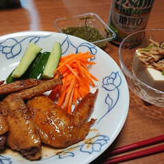ダイエット ８日目♥️
豆腐(えのきなめ茸、野沢菜漬…(1枚目)