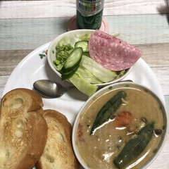 グリーンカレー/リミアの冬暮らし 夕飯はグリーンカレー❤️
今日は息子は泊…