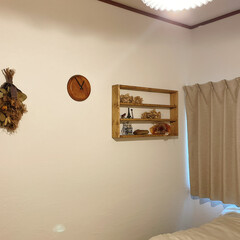 スワッグ/百均リメイク/時計キット/手作り時計/MORUMORU/漆喰壁/... 部屋を漆喰壁にしました。それを活かす為に…(3枚目)