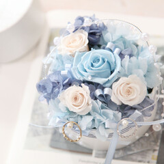 リングピロー/バラ/インテリア/結婚式/贈り物/手作りキット/... 青色のバラは、《神の祝福》《奇跡》という…(1枚目)