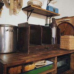 レトロ/購入品/ロハスフェスタ/本棚/DIY/キッチン/... 先日のロハスで購入した古い本棚📖
小さい…(1枚目)
