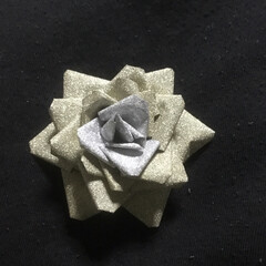 ダイソー/つまみ細工/ハンドメイド/折り紙/ばら この薔薇、千代紙で作りました！

ダイソ…(1枚目)