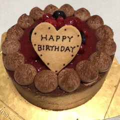 ムース/チョコレート/誕生日ケーキ/スイーツ 家族の誕生日ケーキ！とても美味しかった(…(1枚目)
