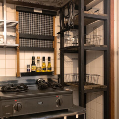 棚/キッチン/DIY キッチン横の隙間に入る高い棚が欲しくて
…(3枚目)