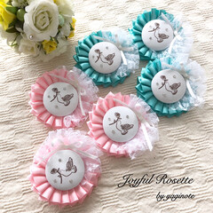 アクセサリー/リボン/卒園式コサージュ/卒園式/ロゼット/ハンドメイド/... "Joyful Rosette by y…