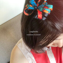個性的/ヘアクリップ/ファブリックリボン/ワークショップ/レッスン/手作り/... 蝶々🦋の様なヘアクリップ、
ファブリ…