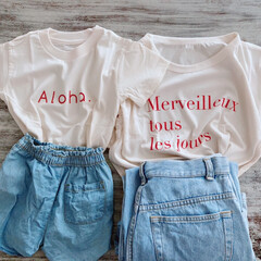 Tシャツ/100均/ダイソー/お揃いコーデ/親子/リンクコーデ/... ダイソーでみつけた親子でお揃いにできるT…