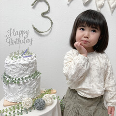 クレイケーキ/誕生日/３歳/ダイソー 今日は、娘の３歳のお誕生日🎂
クレイケー…(2枚目)