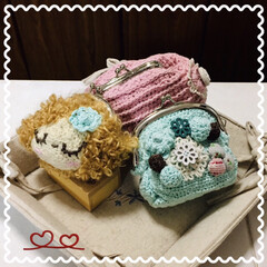 ハンドメイド/わんこ同好会/セリア かぎ針編み🧶ガマ口財布
2019 …