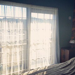 寝室/IKEA/カーテン やっとこさ、カーテンをつけました。
カー…(1枚目)