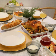 クリスマス/クリスマスイブ/北欧食器 イブの日のクリスマスご飯は、家族の好きな…(1枚目)