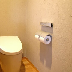 トイレ/トイレインテリア/インテリア ウチのこだわりのトレイ。
紙巻器は、２連…(1枚目)